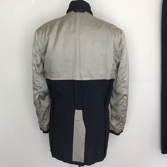 Rue Royal Nino Cerruti Blue Pinstripe 2 button notch collar VTG suit 40R 36” wai - Picture 9 of 16